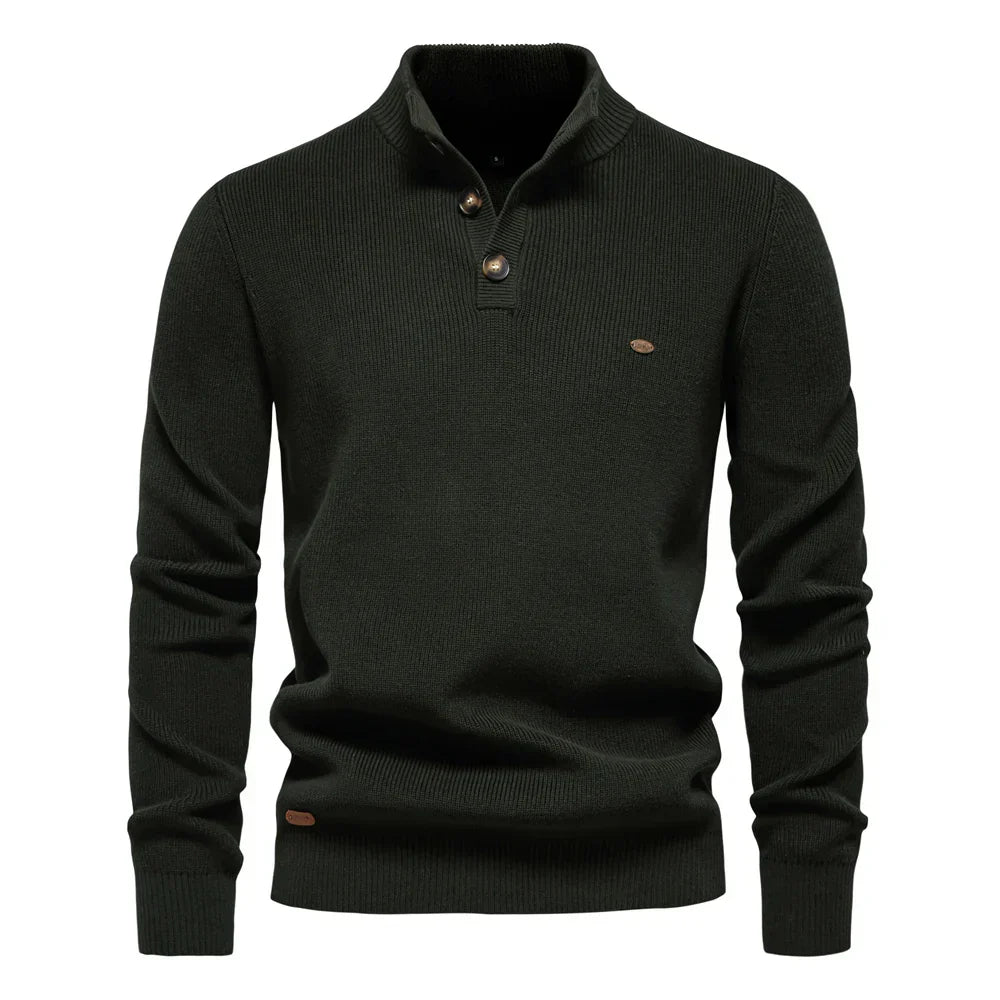 Herenpullover met knoopdesign