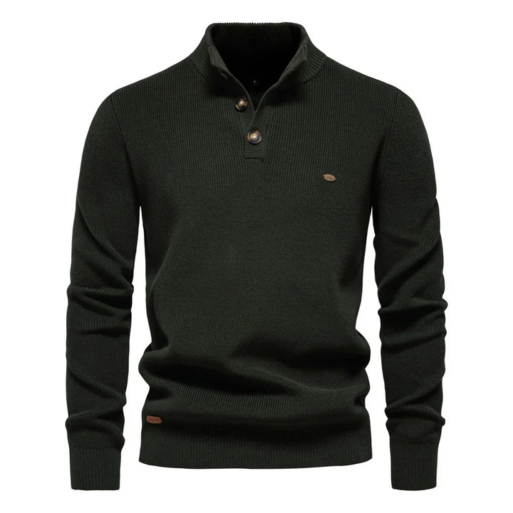 Herenpullover met knoopdesign