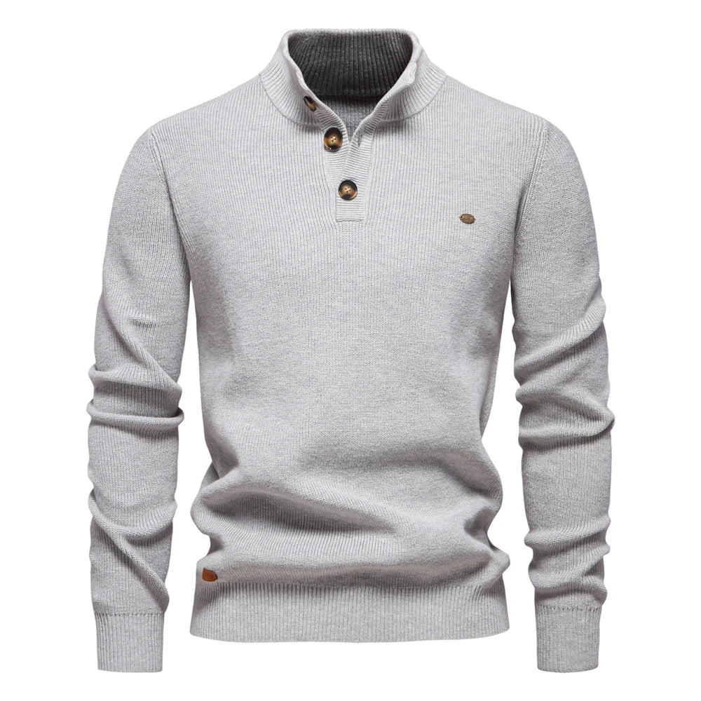 Herenpullover met knoopdesign