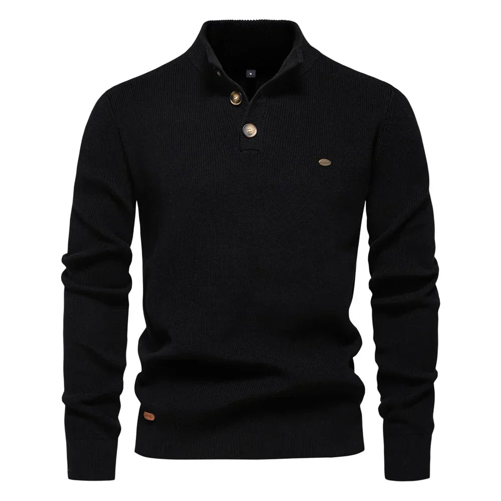 Herenpullover met knoopdesign