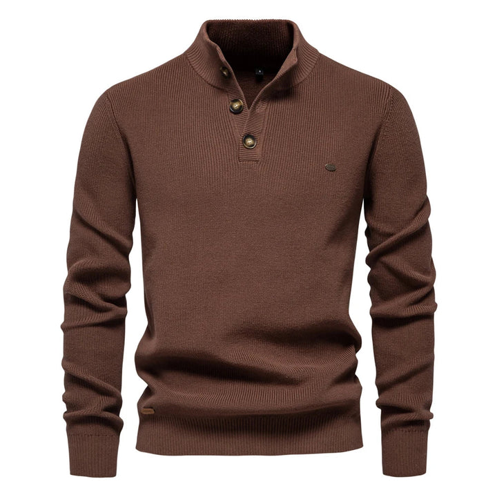 Herenpullover met knoopdesign