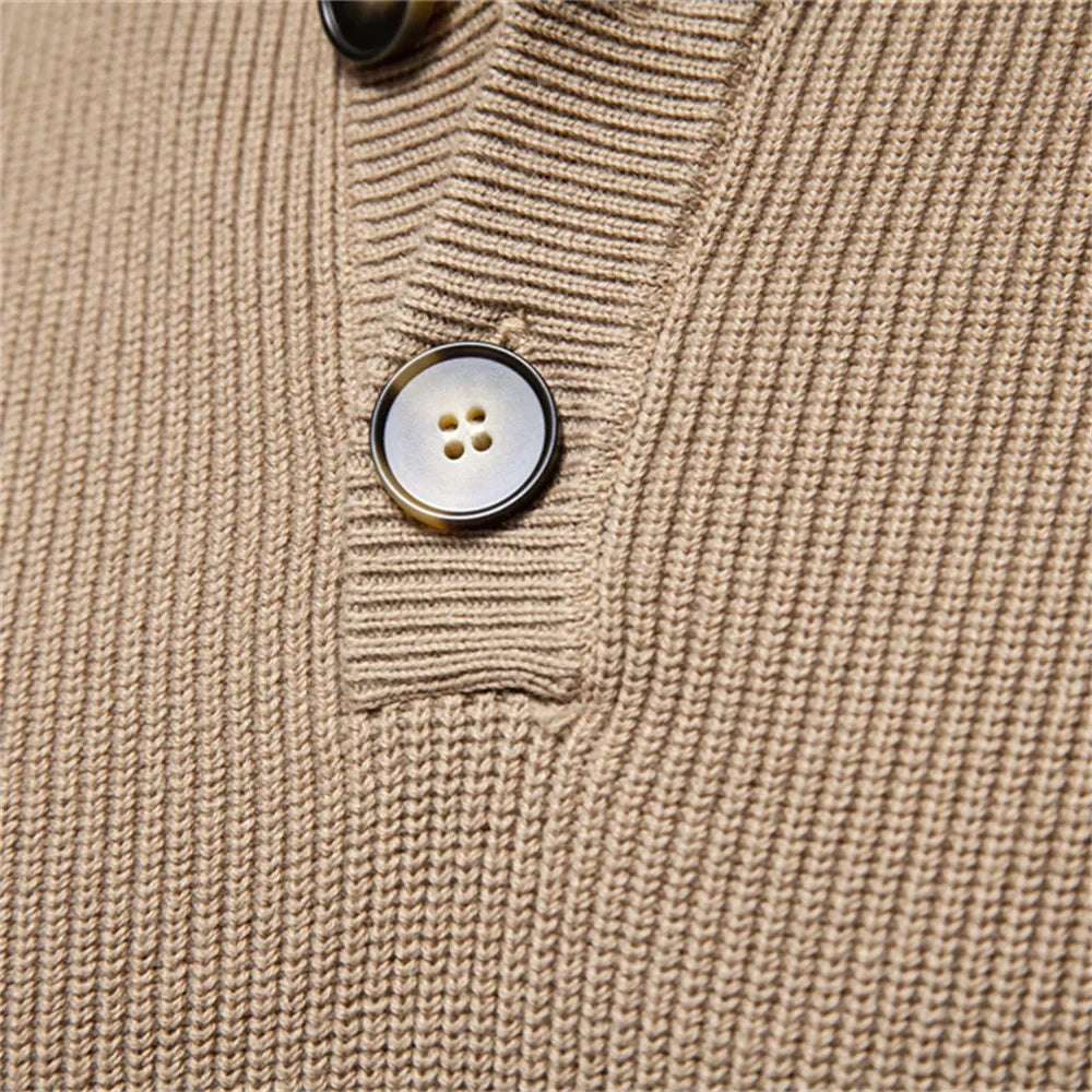 Herenpullover met knoopdesign