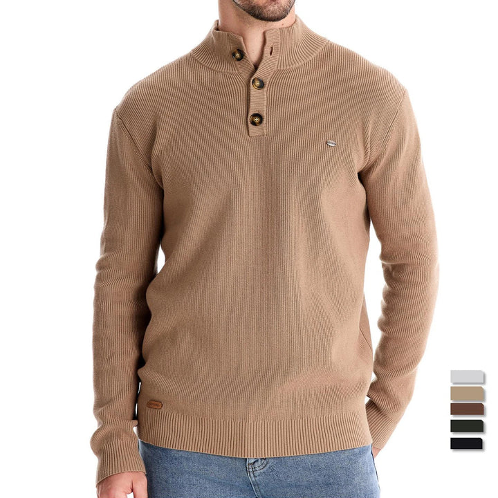 Herenpullover met knoopdesign