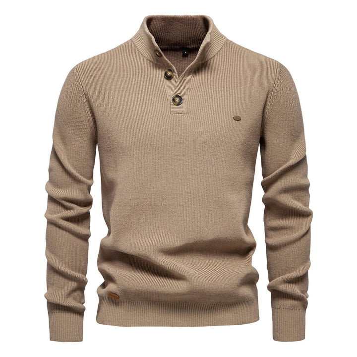 Herenpullover met knoopdesign